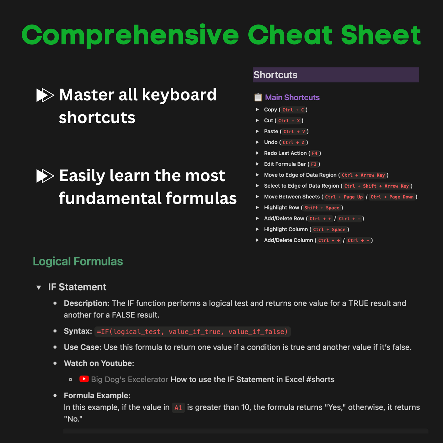 Excel Mastery Dashboard to Unlock Excel Skills Fast | Jeremy Notion