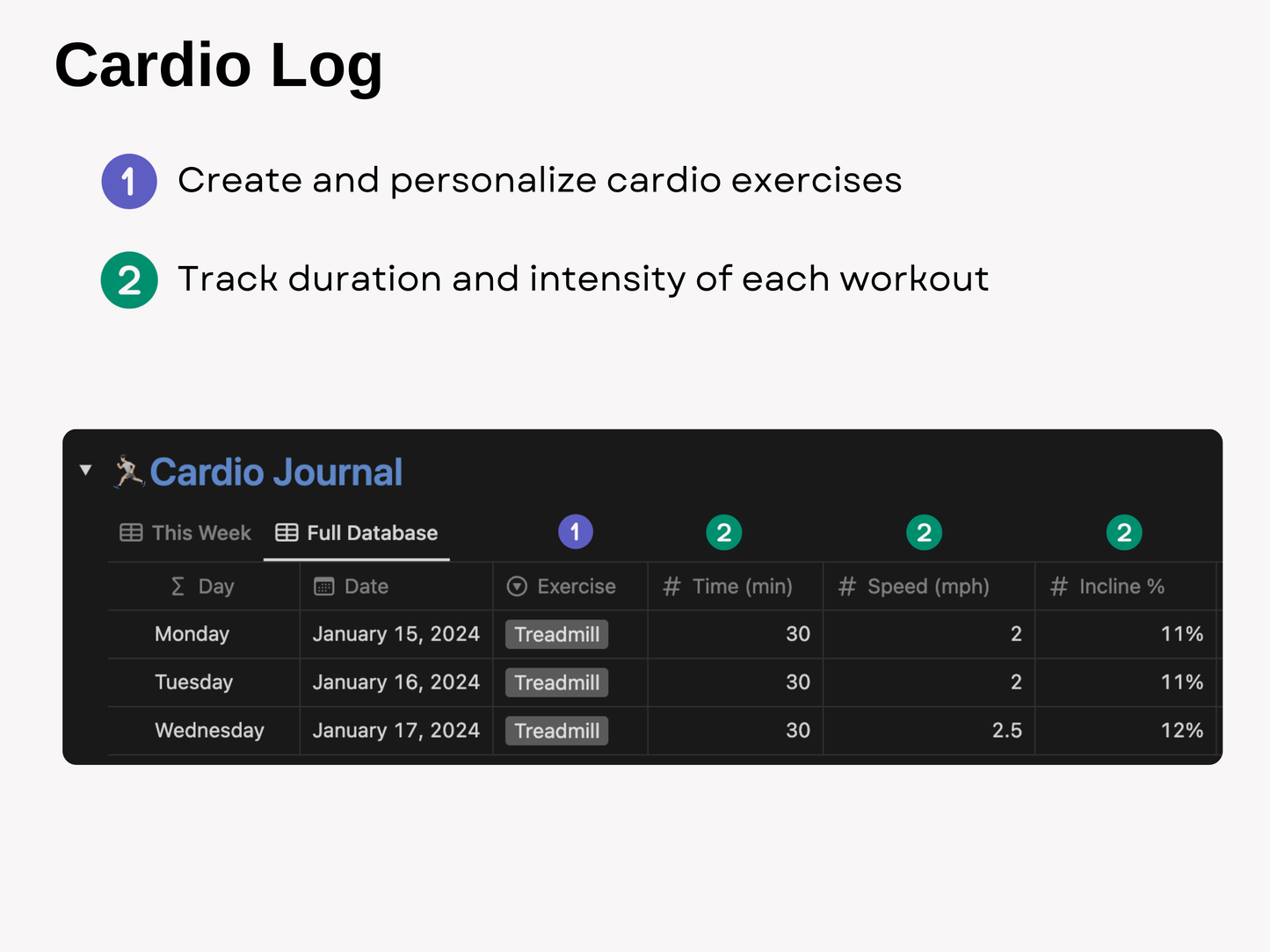 Notion Fitness Planner