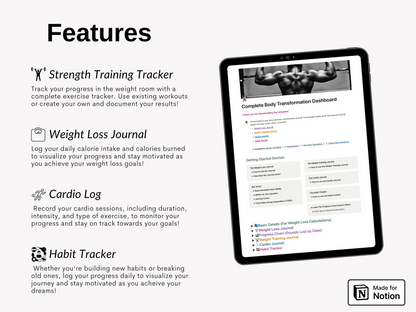 Notion Fitness Planner