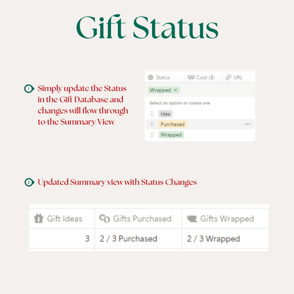 Simple Gift Tracker - Notion