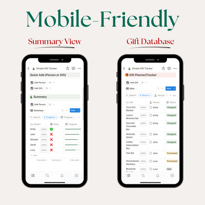 Simple Gift Tracker - Notion